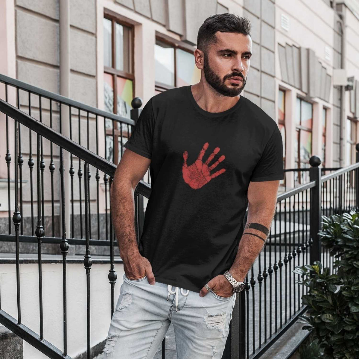 Red Hand - Supporter of MMIW  Lightweight Tee – Native American